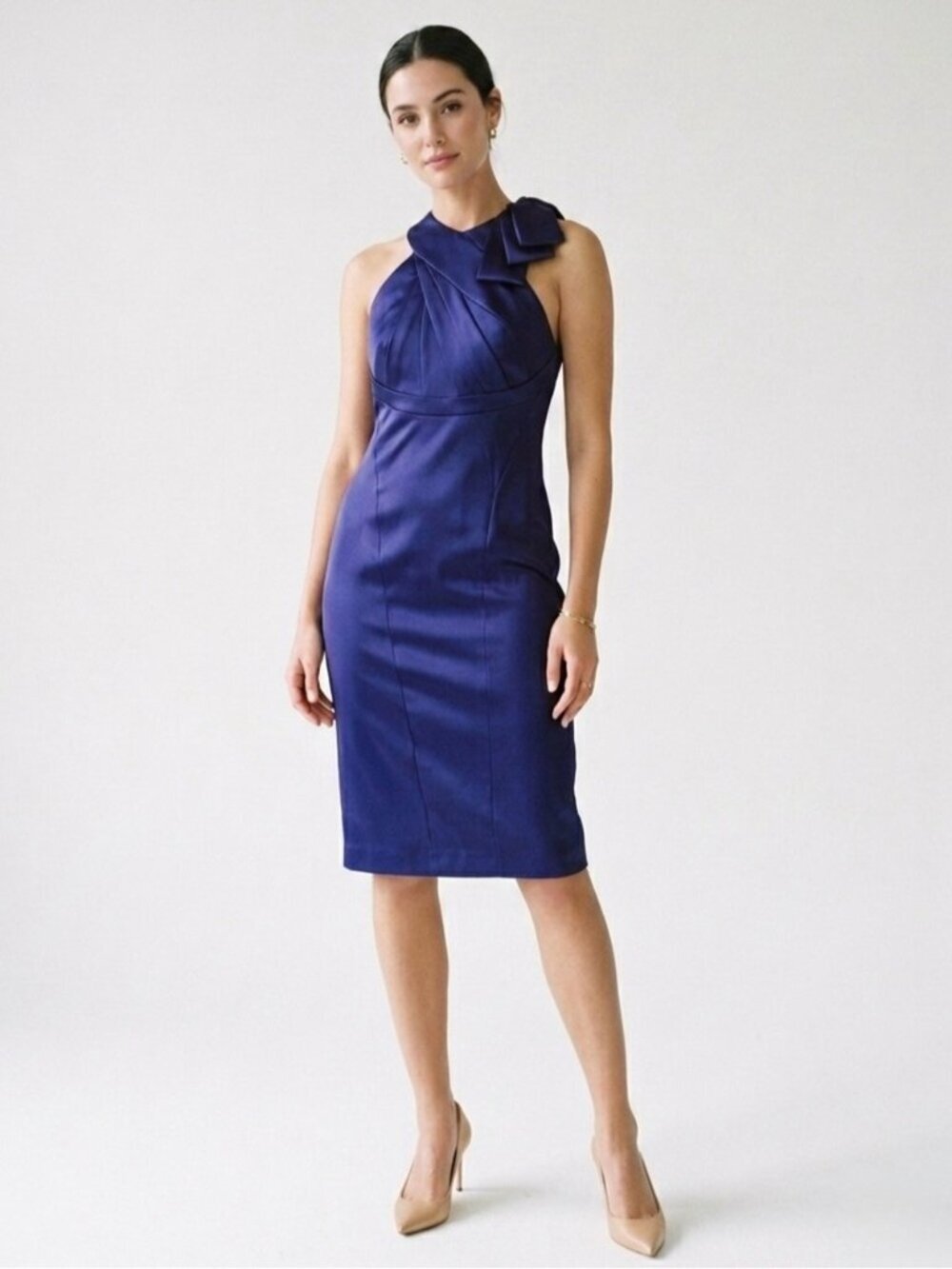 New Karen Millen Cocktail Formal Evening Dress Size 6 Purple